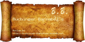 Buchinger Barnabás névjegykártya